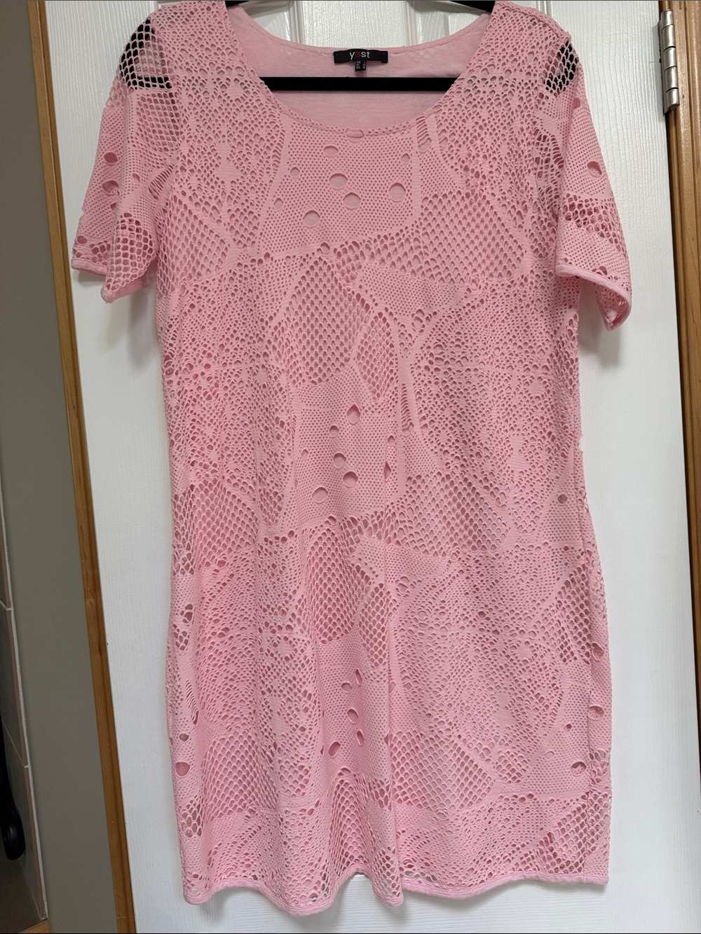 Pink Crochet short dress